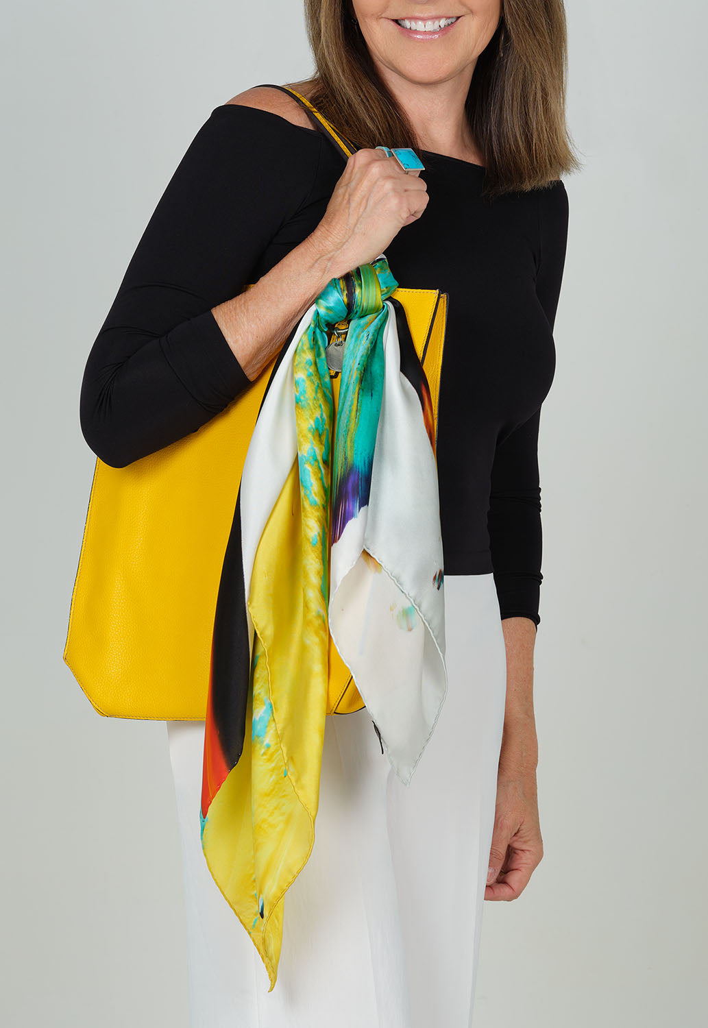 Oneness l satin silk scarf, made in Italy