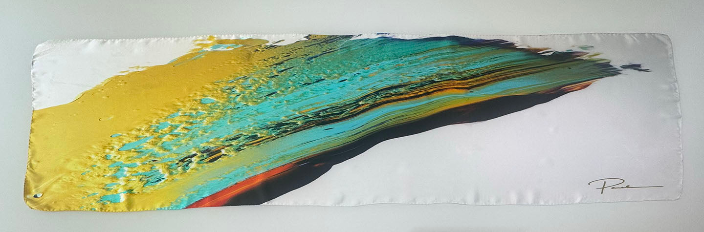 Oneness l satin silk scarf, made in Italy