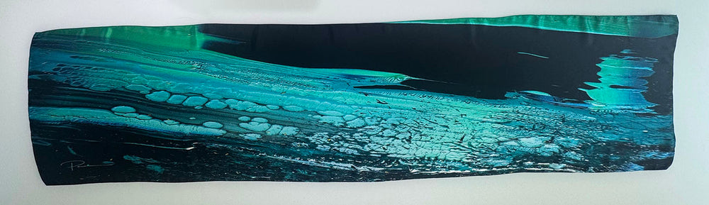 aquarius lll satin silk scarf, made in Italy